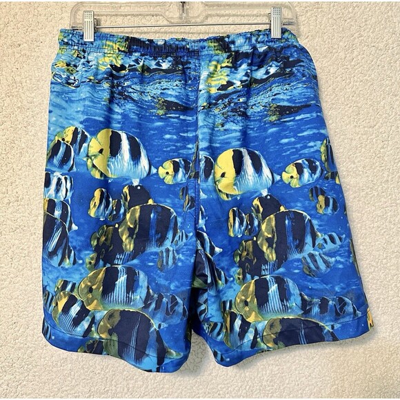Vintage Men's Nautica‎ Aquarium Pattern Navy Swim Trunk Shorts Size Large - Picture 4 of 11